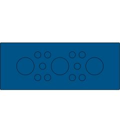 KEL-DPU-HD 24/13 kabelinvoerplaat, bus/klik, blauw