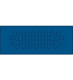 KEL-DPU-HD 24/32 kabelinvoerplaat, bus/klik, blauw