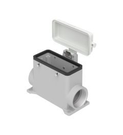 Opbouwhuis+deksel hoog C-Type, 4 nokken, 2xPG21, 77.27