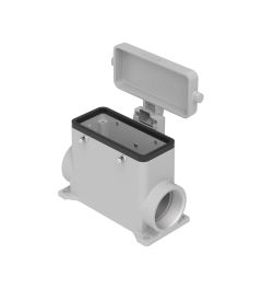 Opbouwhuis+deksel hoog C-Type, 4 nokken, 2xPG21, 77.27