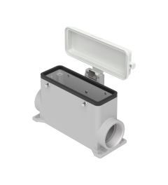 Opbouwhuis+deksel hoog C-Type, 4 nokken, 2xPG21, 104.27