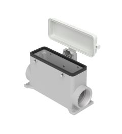 Opbouwhuis+deksel hoog C-Type, 4 nokken, 2xPG29, 104.27