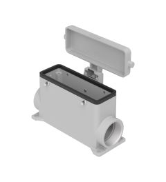 Opbouwhuis+deksel hoog C-Type, 4 nokken, PG21, 104.27