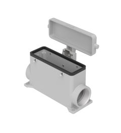 Opbouwhuis+deksel hoog C-Type, 4 nokken, 2xPG21, 104.27