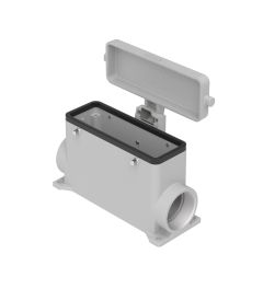 Opbouwhuis+deksel hoog C-Type, 4 nokken, 2xPG29, 104.27