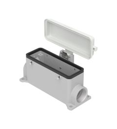 Opbouwhuis+deksel C-Type, 4 nokken, 2xPG21, 104.27