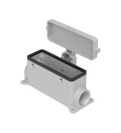 Opbouwhuis+deksel C-Type, 4 nokken, 2xPG21, 104.27