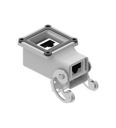 Aanbouwhuis haaks+RJ45 8P CJZ-Type, RVS beugel, 21.21