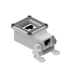 Aanbouwhuis haaks+RJ45 8P CJZ-Type, RVS beugel, 21.21