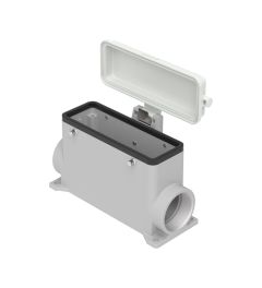 Opbouwhuis+deksel hoog C-Type, 4 nokken, 2xM40, 104.27