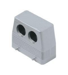 Stekkerhuis frontaal hoog C-Type, 4 nokken, 2xM25, 104.27