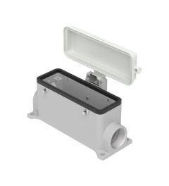 Opbouwhuis+deksel C-Type, 4 nokken, 2xM25, 104.27