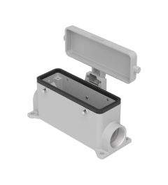 Opbouwhuis+deksel C-Type, 4 nokken, 2xM25, 104.27