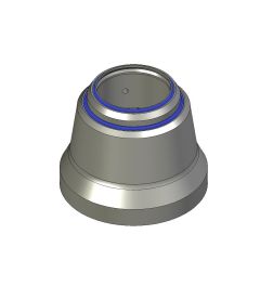 Universele koppeling diameter 120mm blauwe afd. AISI304L