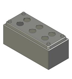 Drukknopkast 90mm 200mm D.85mm 6 gaten M22