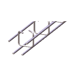 Draadgoot gesloten RVS AISI304 25x25x3000mm-Ø4mm