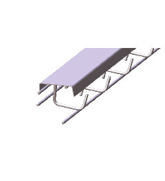 Draadgoot gesloten+deksel RVS AISI304 40x40x3000mm-Ø4mm