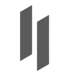 MX set (2st) zijpanelen D.618mm H.2027mm AISI304L