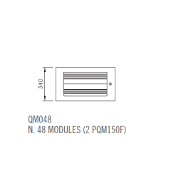 QM Verdeelkast glazen deur B.590mm H.340mm D.220mm