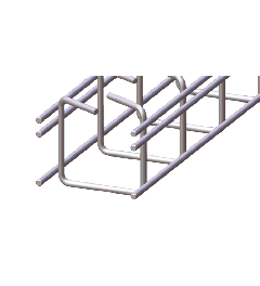 Draadgoot gesloten Elektrolyt. verzinkt 50x50x3000mm-Ø4mm