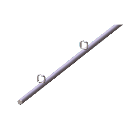 Draadgoot enkelvoudig RVS AISI316 5x5x3000mm-Ø5mm