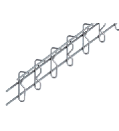 Draadgoot gescheiden RVS AISI304 25x75x2100mm-Ø4mm