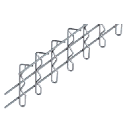 Draadgoot gescheiden RVS AISI304 25x104x2100mm-Ø4mm