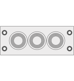 KEL-DPFR 24/3 kabelinvoerplaat 3xDPF 14-28, grijs