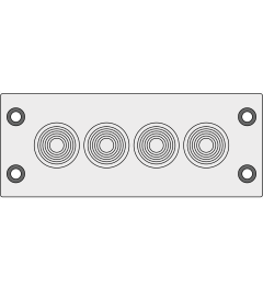 KEL-DPFR 24/4 kabelinvoerplaat 4xDPF 4-18, grijs