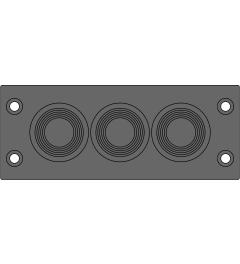 KEL-DPFR 24/3 kabelinvoerplaat 3xDPF 14-28, zwart