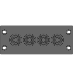 KEL-DPFR 24/4 kabelinvoerplaat 4xDPF 4-18, zwart