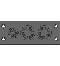 KEL-DPFR 24/3-1 kabelinvoerplaat 2xDPF 14-28 +1x4-18, zwart