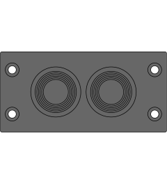 KEL-DPFR 16/2 kabelinvoerplaat 2xDPF 14-28, zwart