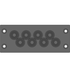 KEL-DPFR 24/8 kabelinvoerplaat 8xDPF 3-12, zwart