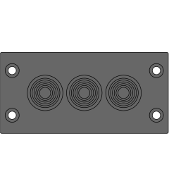 KEL-DPFR 16/3 kabelinvoerplaat 3xDPF 4-18, zwart