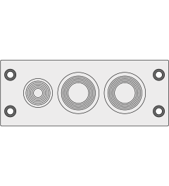 KEL-DPFR 24/3-1 kabelinvoerplaat 2xDPF 14-28 +1x4-18, grijs