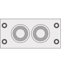 KEL-DPFR 16/2 kabelinvoerplaat 2xDPF 14-28, grijs