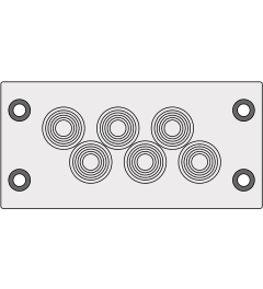 KEL-DPFR 16/6 kabelinvoerplaat 6xDPF 3-12, grijs