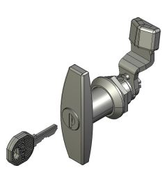 Kwartslag slot T handel en sleutel EK333