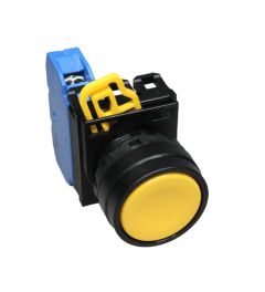 YW drukknop 22mm 2NO geel