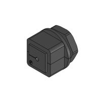 KVT 25 wartel 2 delen M25, met moer, zwart