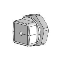 QVT 25 grijs QUICK wartel, 2 delen, met moer, M25