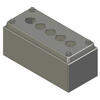 Drukknopkast 90mm 200mm D.85mm 5 gaten M22