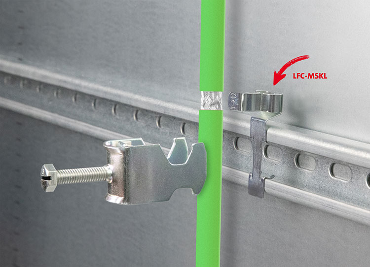 Nieuwe EMC-schildklemmen voor gebruik op C-rails